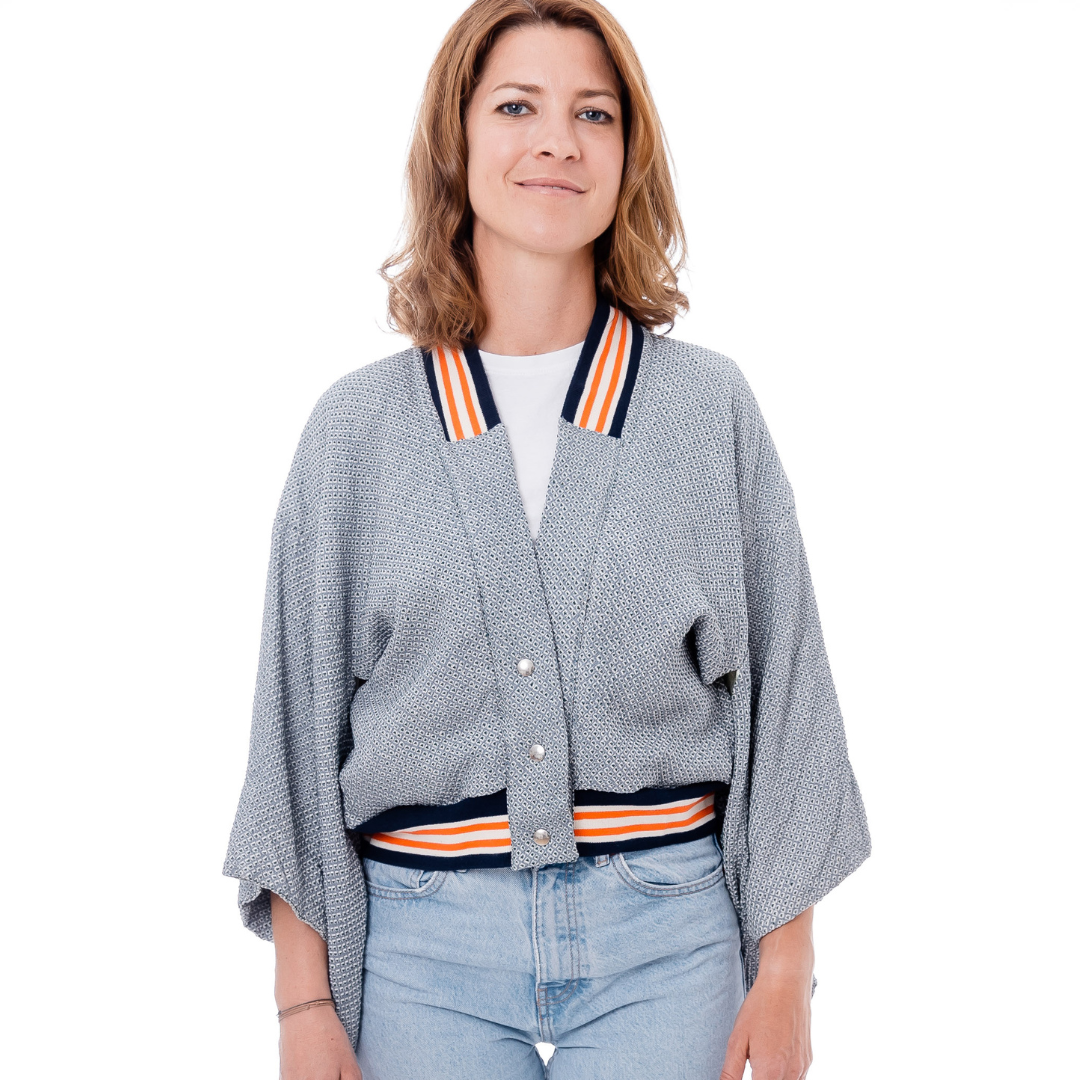Kimono Collegejacke -cropped