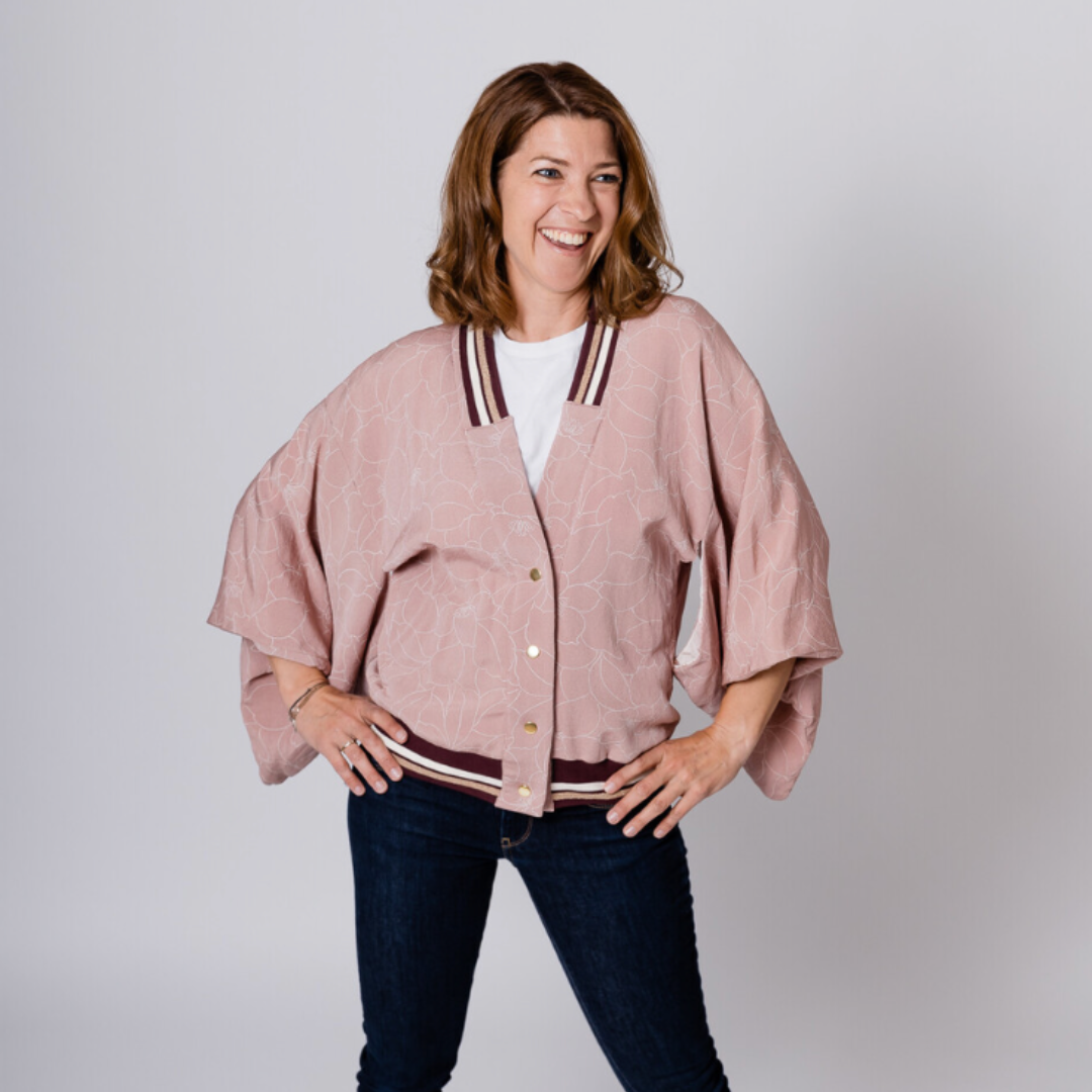 Kimono Collegejacke - rosé