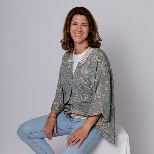 Kimono Collegejacke - green