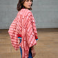 Vintage Seiden-Kimono Collegejacke rot von der Seite