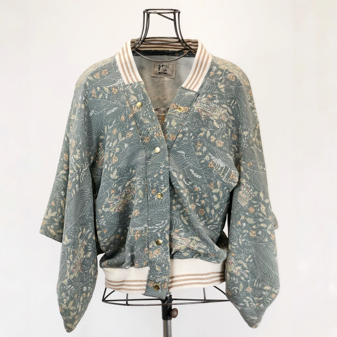 Kimono Collegejacke - green
