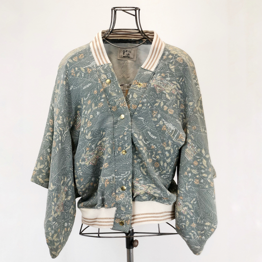 Kimono Collegejacke - green
