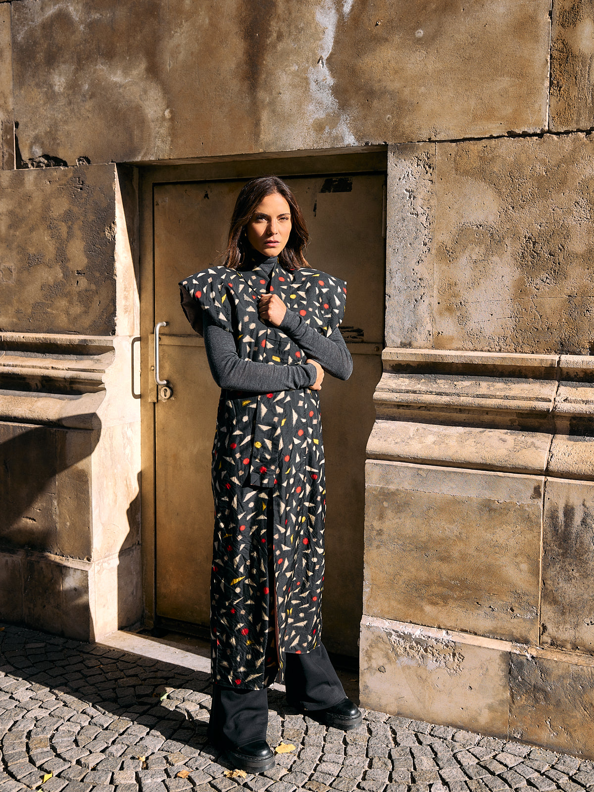 Soulder Kimono-Mantel Black