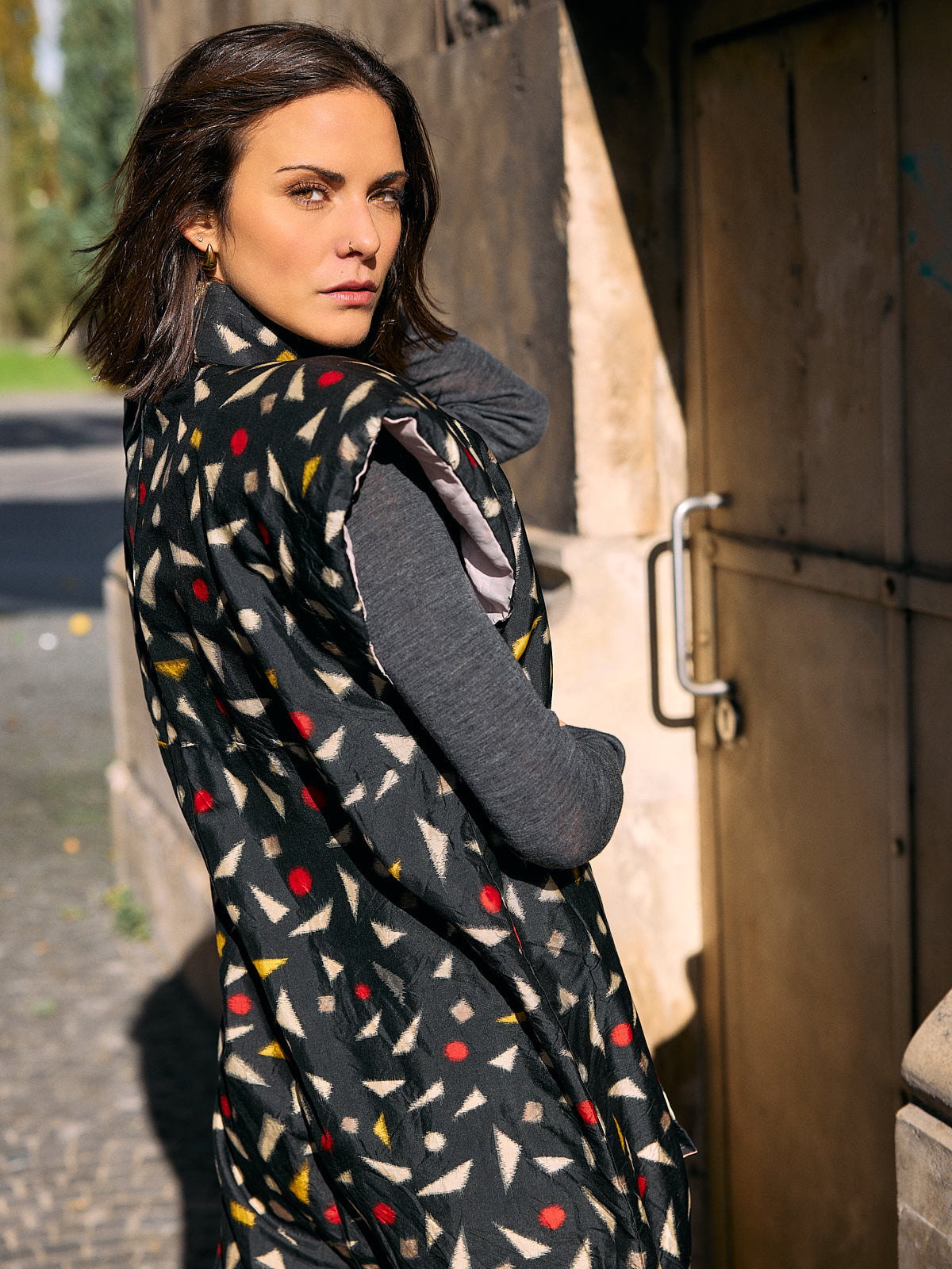 Soulder Kimono-Mantel Black