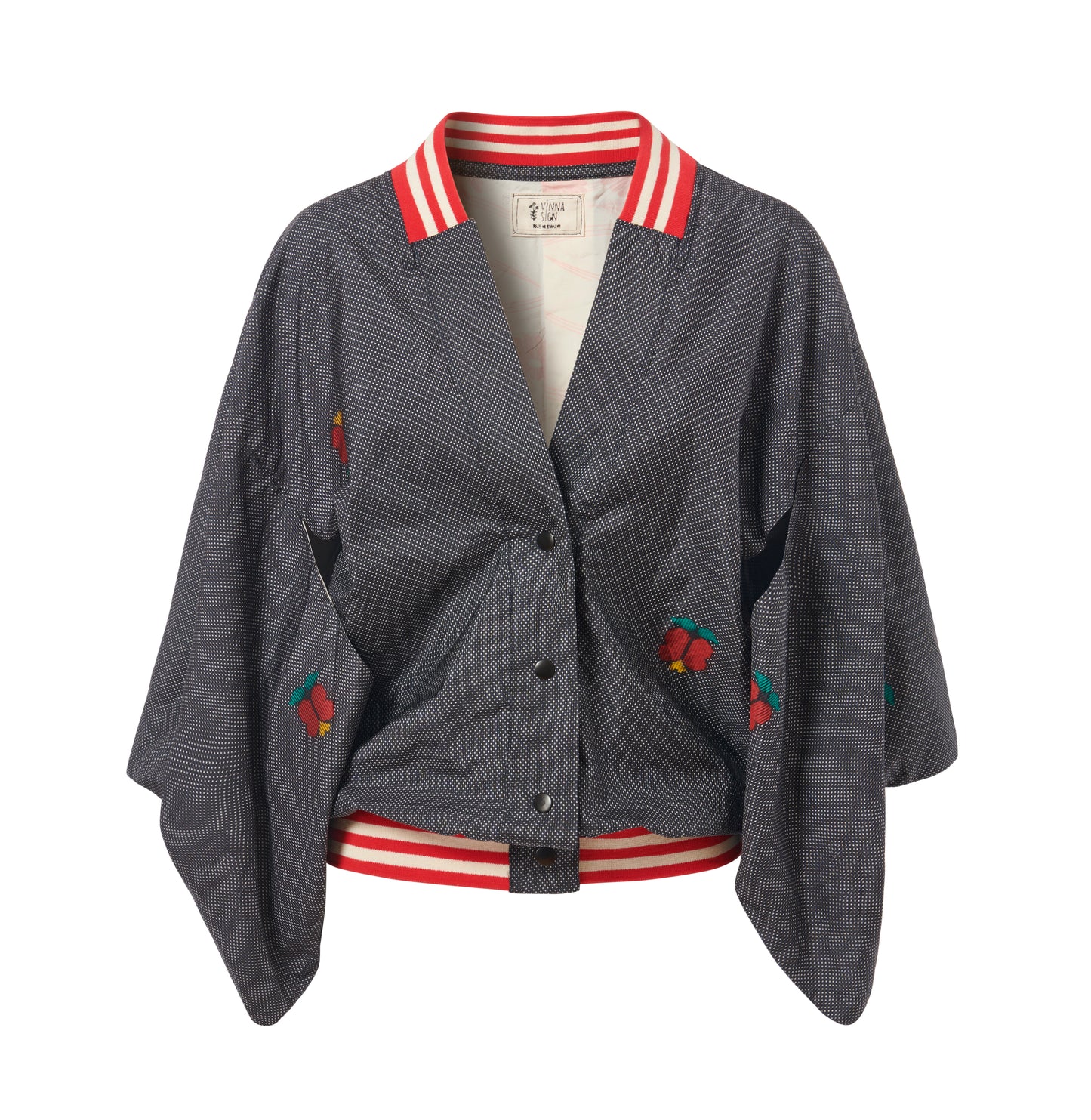 Kimono Collegejacke - Black Butterfly